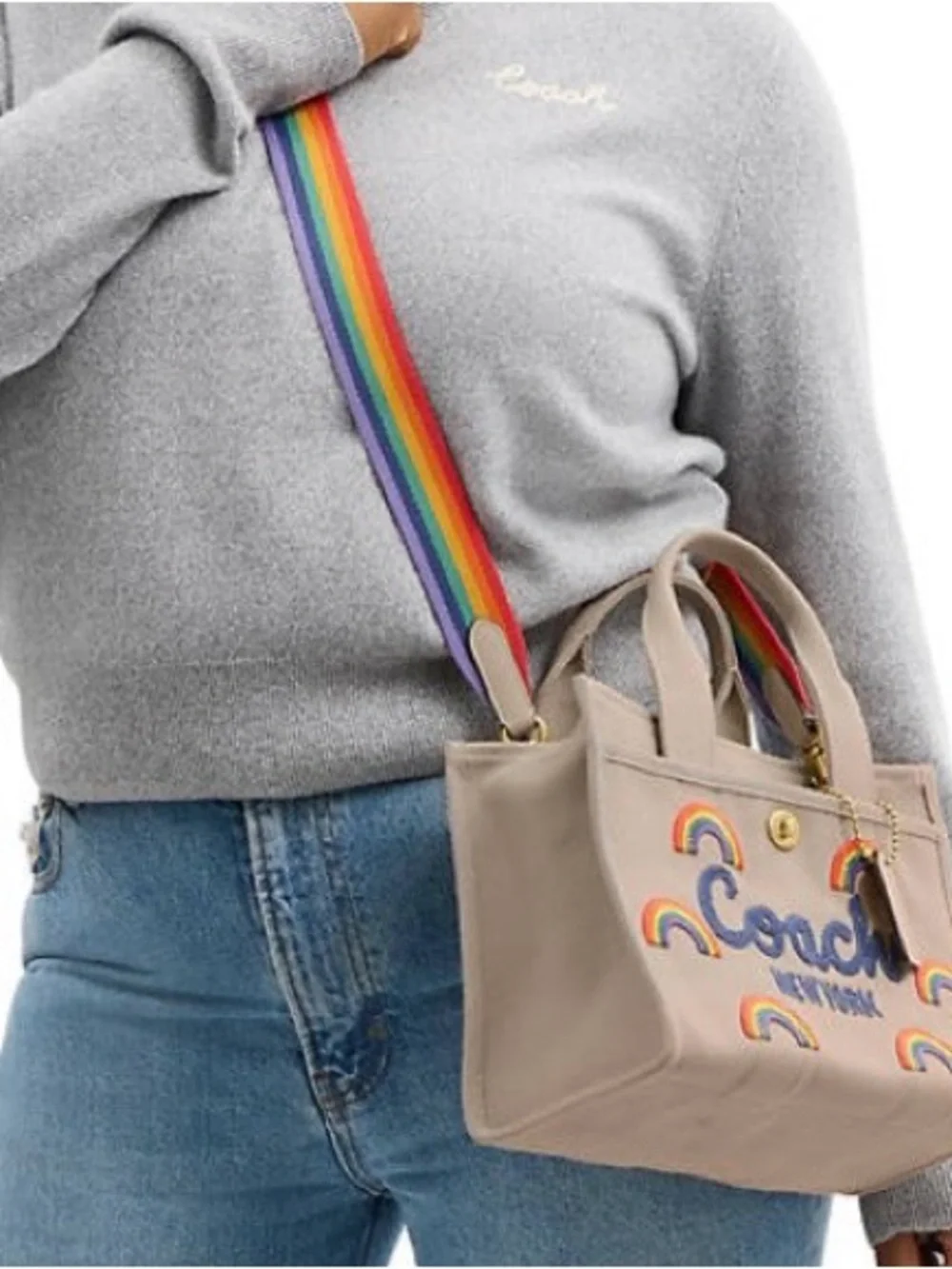 Coach Rainbow Embroidered Cargo Tote 26 - NWT - Picture 10 of 11